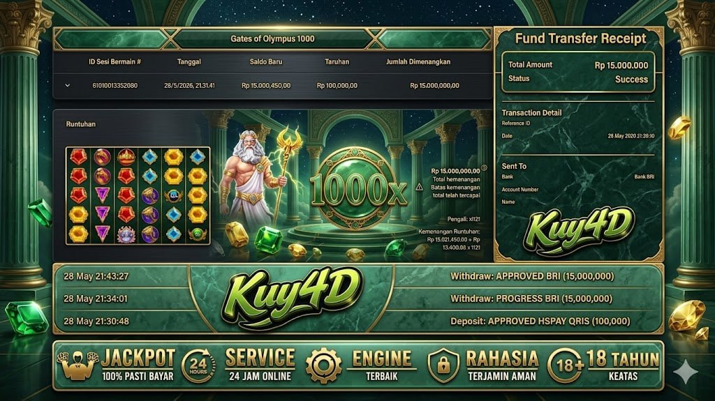 SELAMAT KEPADA MEMBER KUY4D
DEPOSIT : RP 1𝟬𝟬.𝟬𝟬𝟬
WITHDRAW : RP 15.𝟬𝟬𝟬.𝟬𝟬𝟬
LINK D