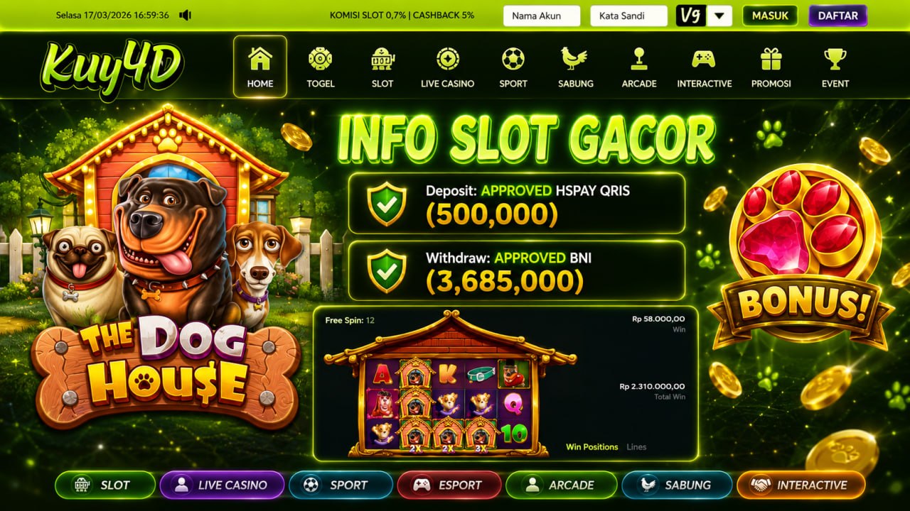 SELAMAT KEPADA MEMBER KUY4D
DEPOSIT : RP 500.000
WITHDRAW : RP 3.685.000
LINK DA